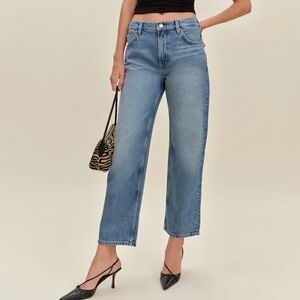 REFORMATION Arleth mid rise straight leg cropped jean